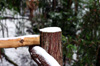 Snow on Post [ EF 50mm 1.8 ]